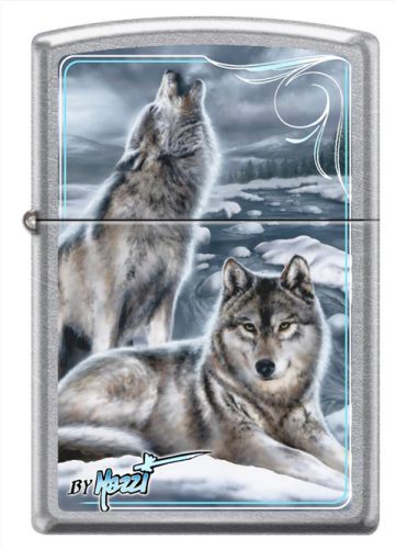 Zippo öngyújtó ajándék gravírozással - 207 Mazzi - Winter 001176 Wolf, Farkas
