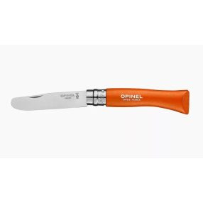   Opinel My First Zsebkés N°07, ajándék gravírozással, Gyertyánfa, mandarin - rozsdamentes acél, 8cm - 03835M