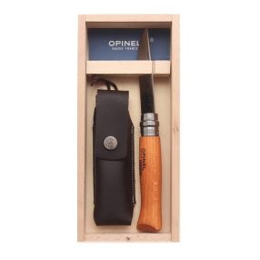   Opinel Tradition Carbon Steel  Zsebkés N°08, tokkal, fa díszdobozban, ajándék gravírozással - 04991