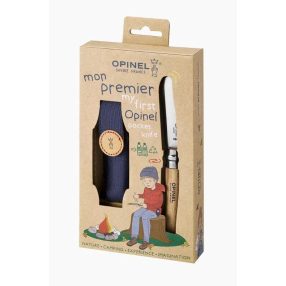   Opinel My First Zsebkés N°07, ajándék gravírozással, Bükkfa, övtokkal - rozsdamentes acél, 8cm - 05246