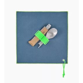   Opinel Picnic+ Set ajándék gravírozással, Bükkfa zsebkés No.08, rozsdamentes acél, kanál, villa - 05617