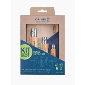   Opinel Nomad Kit ajándék gravírozással | Főzőkészlet | No.10 Dugóhúzós Üvegnyitós Zsebkéssel - 05859