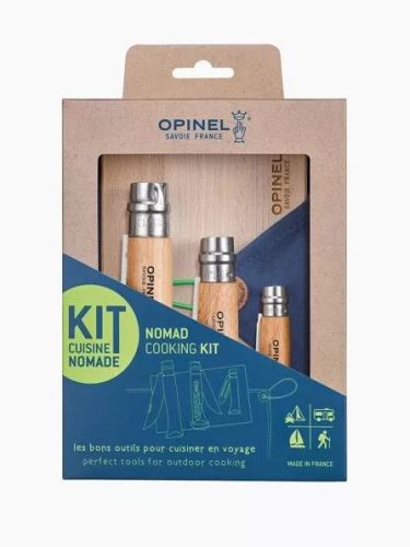 Opinel Nomad Kit ajándék gravírozással | Főzőkészlet | No.10 Dugóhúzós Üvegnyitós Zsebkéssel - 05859