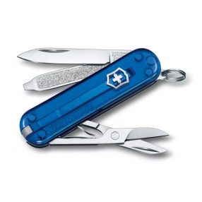   Victorinox Classic SD ajándék gravírozással |Transparent Deep Ocean - 0.6223.T2G