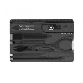   Victorinox Swiss Card Classic ajándék gravírozással, Áttetsző Fekete - 0.7133.T3