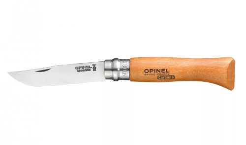 Opinel N°08 Carbon zsebkés, ajándék gravírozással - 113080