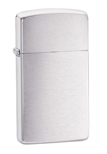 Zippo öngyújtó ajándék gravírozással - 1600 Slim Br Finish Chrm