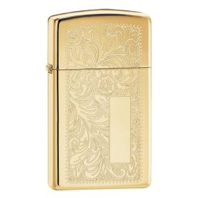   Zippo öngyújtó ajándék gravírozással - 1652b Slim Brass Venetian