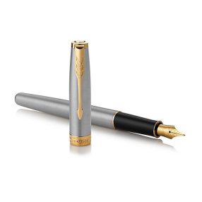   Parker Royal Sonnet Töltőtoll ajándék gravírozással - Rozsdamentes Acél, Arany Klipsz 1931504