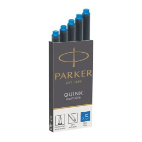   Parker Royal Tintapatron Töltőtollhoz, hosszú, 75 mm - Kék - 5 db/doboz - 1950383