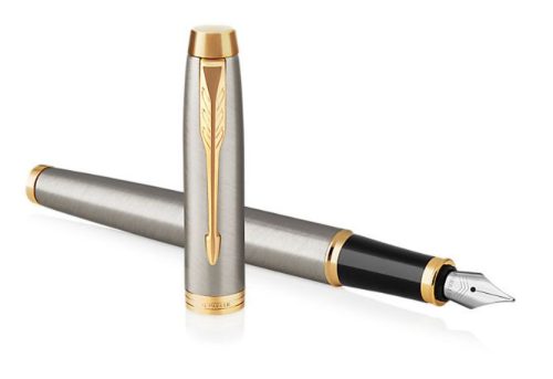 Parker Royal IM Essential töltőtoll ajándék gravírozással - Rozsdamentes acél, arany klipsz 1931649