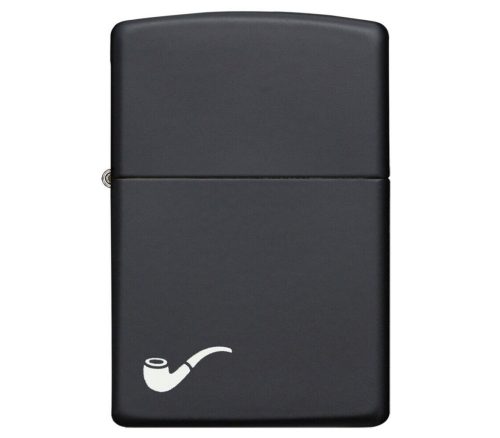 Zippo pipagyújtó ajándék gravírozással - 218pl Black Matte Pipe Lt