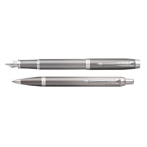   Parker Royal IM Rituals Golyóstoll + Töltőtoll ajándék gravírozással Szürke, Ezüst Klipsz - 220389812