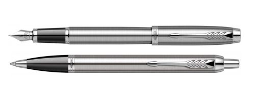 Parker Royal IM Essential golyóstoll és töltőtoll ajándék gravírozással - Rozsdamentes acél, ezüst klipsz 2223635