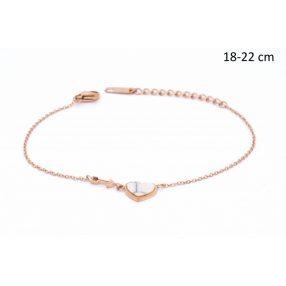   Rozsdamentes acél karkötő szív charmmal, ajándék gravírozással - 24178601