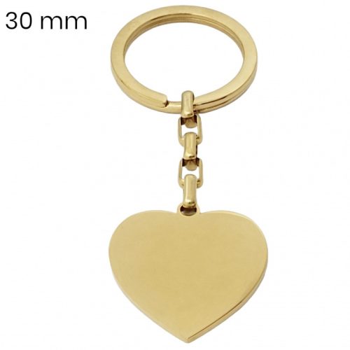 Szív alakú arany kulcstartó ajándék gravírozással - 24254902