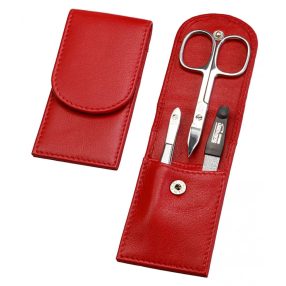   Női manikűrkészlet ajándék gravírozással | Kis Úti | Rozsdamentes | Piros - 3010-0905