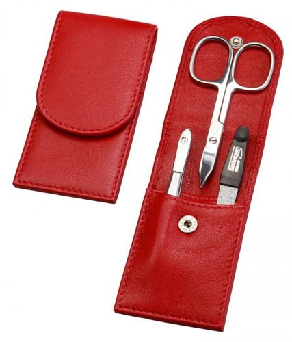 Női manikűrkészlet ajándék gravírozással | Kis Úti | Rozsdamentes | Piros - 3010-0905