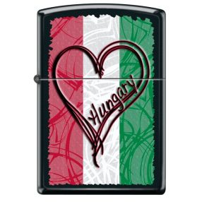   Zippo öngyújtó ajándék gravírozással - 402835 218 Hungary Flag And Heart