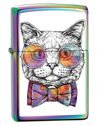 Zippo öngyújtó ajándék gravírozással - 413535 151 Cat With Glasses