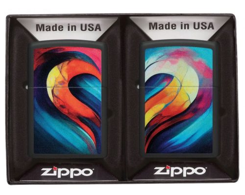 Zippo öngyújtó szett ajándék gravírozással, 2 db - 46154 Heart set left/right set