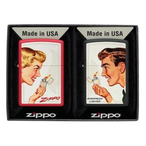   Zippo öngyújtó ajándék gravírozással, 2 db - 46295 Zippo Couple Set Girl/Guy