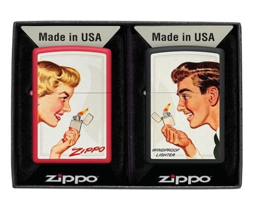 Zippo öngyújtó ajándék gravírozással, 2 db - 46295 Zippo Couple Set Girl/Guy