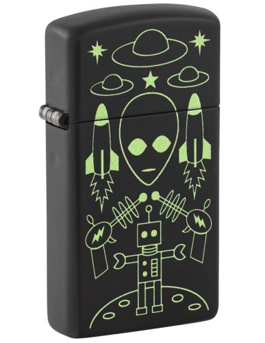 Zippo öngyújtó ajándék gravírozással - 46691 Slim Alien Design