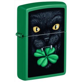   Zippo öngyújtó ajándék gravírozással - 46721 Lucky Cat Clover Design