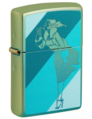 Zippo öngyújtó ajándék gravírozással - 48457 Teal Windy Design