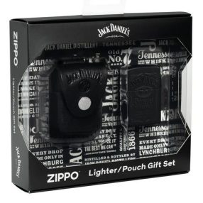   Zippo öngyújtó és fekete bőrtok készlet ajándék gravírozással - Jack Daniel's 48460