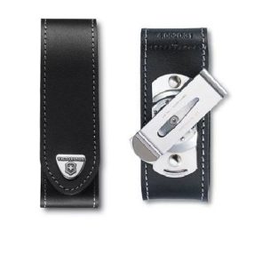   Victorinox Bőr Övtok Nagy, ajándék gravírozással, Forgatható Klippel | Fekete | Tépőzáras - 4.0523.31