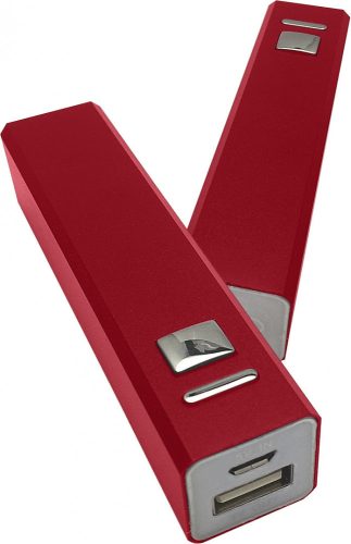 Alumínium power bank - PIROS - hozzá tartozó USB / Micro USB kábellel, ajándék gravírozással - B09.3526.20