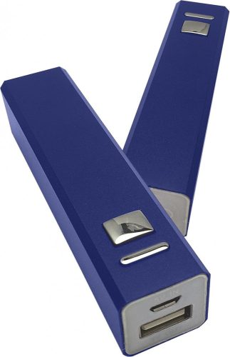 Alumínium power bank - KÉK - hozzá tartozó USB / Micro USB kábellel, ajándék gravírozással - B09.3526.30