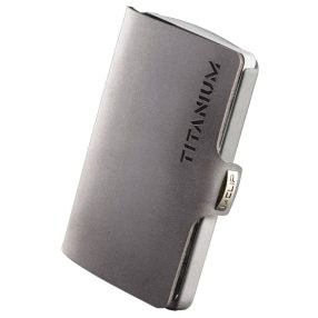   I-clip - "Titanium" Szürke marhabőr - Szürke titán kerettel - Ajándék gravírozással