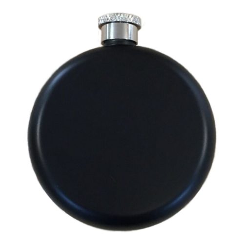 Flaska fekete, kör alakú ajándék gravírozással - 5OZ FL22