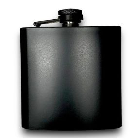Flaska ajándék gravírozással - fekete matt - 6OZ FL49