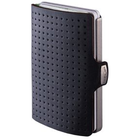   I-clip - "AdvantageR" Fekete marhabőr - Ezüst színű kerettel - Ajándék gravírozással