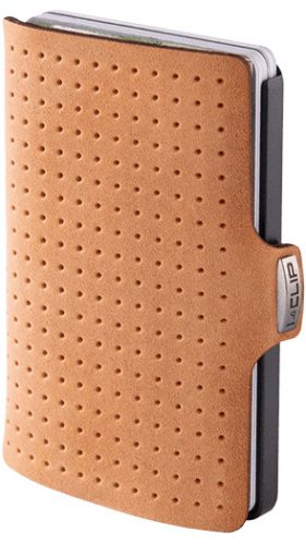 I-clip - "AdvantageR" Karamell marhabőr - Fekete kerettel - Ajándék gravírozással