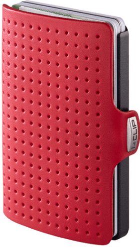 I-clip - "AdvantageR" Piros marhabőr - Fekete kerettel - Ajándék gravírozással