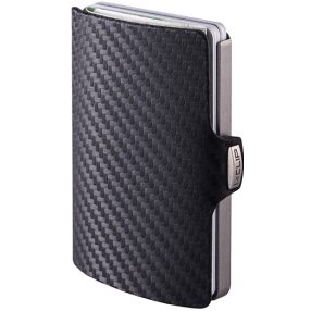   I-clip - "Carbon" fekete marhabőr - Grafit szürke kerettel - Ajándék gravírozással