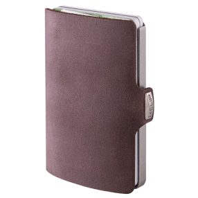   I-clip - "Soft touch" Barna marhabőr - Ezüst színű kerettel - Ajándék gravírozással