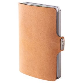   I-clip - "Soft touch" Karamell marhabőr - Ezüst színű kerettel - Ajándék gravírozással