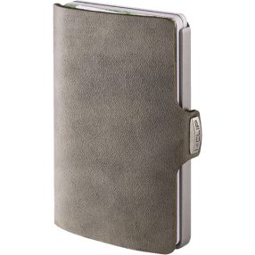   I-clip - "Soft touch" Oliva marhabőr - Ezüst színű kerettel - Ajándék gravírozással