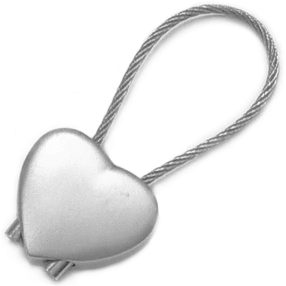   Szív alakú kulcstartó ajándék gravírozással, sodronnyal - "My heart" M3104