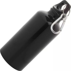   Fekete fém kulacs ajándék gravírozással - fekete "Pepe" P3223