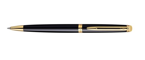 Waterman Hemisphere Golyóstoll ajándék gravírozással, Lakk fekete, Arany klipsz - S0920670