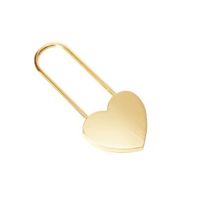   Ajándék gravírozással szív alakú szerelem lakat, hosszú szárú - Arany SZL07
